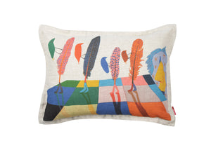 Walking Feathers - Linen Cushion Cover