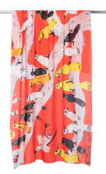 Load image into Gallery viewer, Birds in a Tree Cotton Sarong / Shawl
