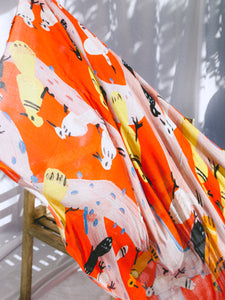 Birds in a Tree Cotton Sarong / Shawl