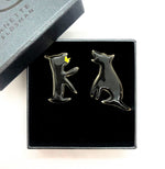 Load image into Gallery viewer, Dogs &amp; Flies Earrings in Black - Earrings
