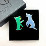 Load image into Gallery viewer, Dogs &amp; Flies Earrings in Blue and Green
