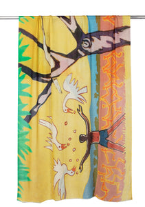 Boy Feeding Birds Modal Cashmere Scarf