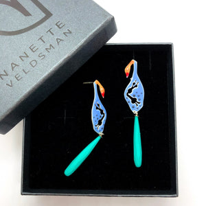 Small Duck with Turquoise- Earrings