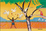 Load image into Gallery viewer, Boy with Birds - Linen Cushion Cover
