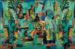 Load image into Gallery viewer, Forest scene Modal cashmere scarf
