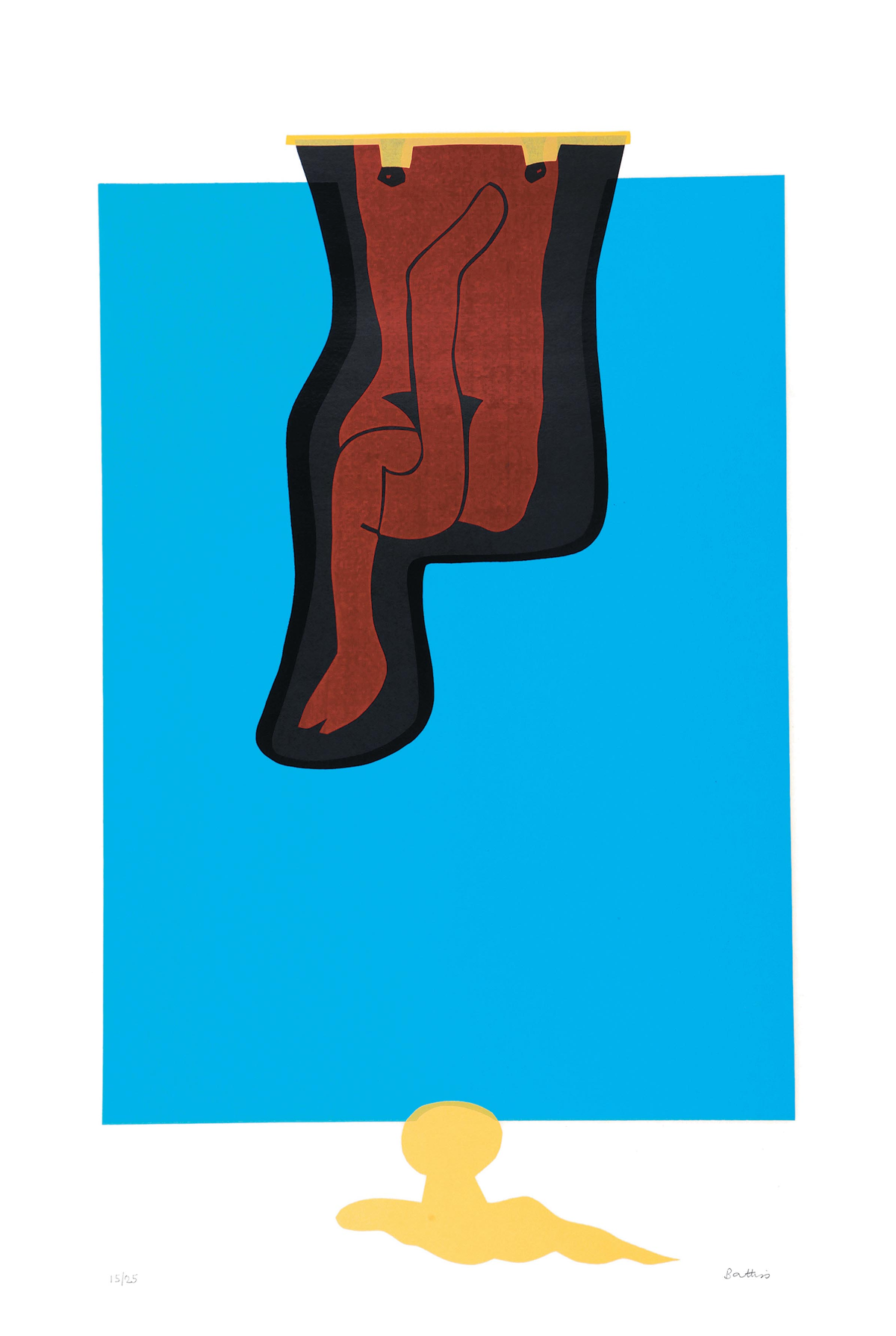 Red Figure on Blue background